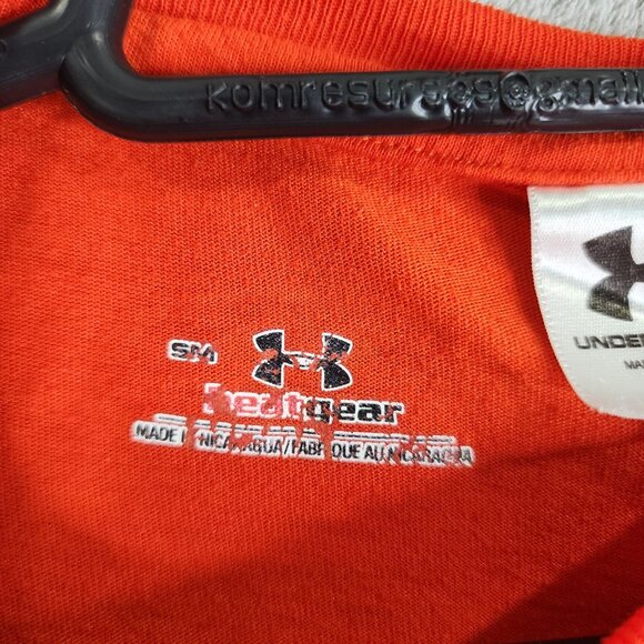 Men's Orange Under Armour OSU Cowboys Shirt Short Sleeve Crew Neck Size S - Picture 5 of 9